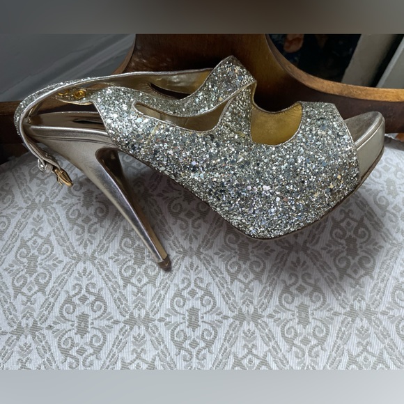 Miu Miu Glitter open toe platform heel - Picture 5 of 5